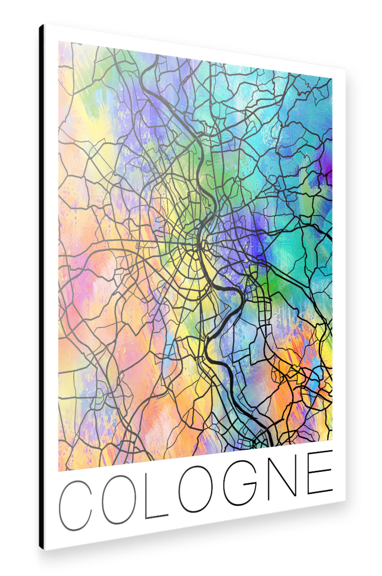 Alu-Dibond "A Retro Map of Cologne Germany" 75x50 cm artboxONE