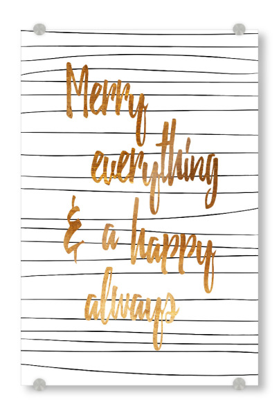 Acrylglasbild "Happy always" artboxONE - Typografie,Weihnachten