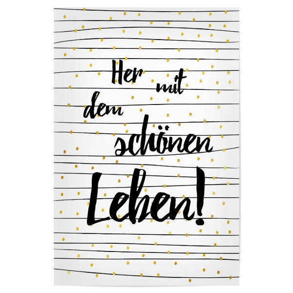 Poster 30x20 cm "Leben" artboxONE - Typografie,Schwarzweiß