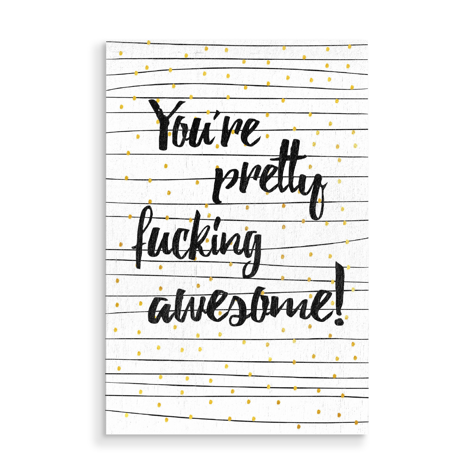 Holzbild "Fucking awesome" artboxONE - Typografie,Menschen,Liebe,Für Mama,Für Papa