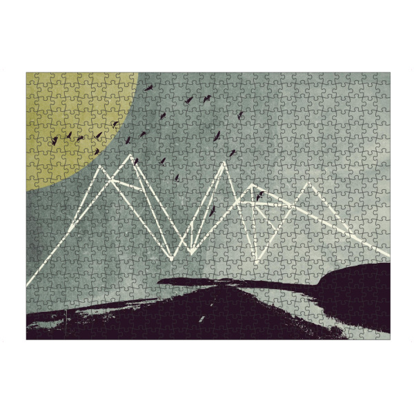 artboxONE Puzzle "Moon Mountain" artboxONE - Geometrie - Mond,Moon,Geometrisch,Vögel,Berge - Bild mond