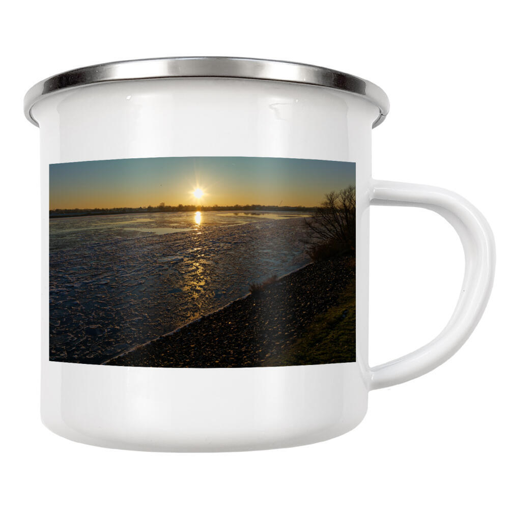 Emaille Tasse "Elbe - Golden Ice" artboxONE - Natur