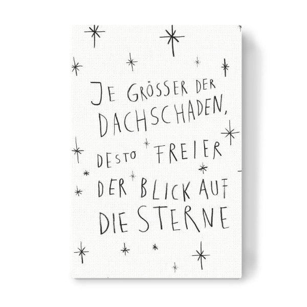Leinwandbild "Dachschaden 2" artboxONE - Typografie,Schwarzweiß,Sport / Motivation,Männer