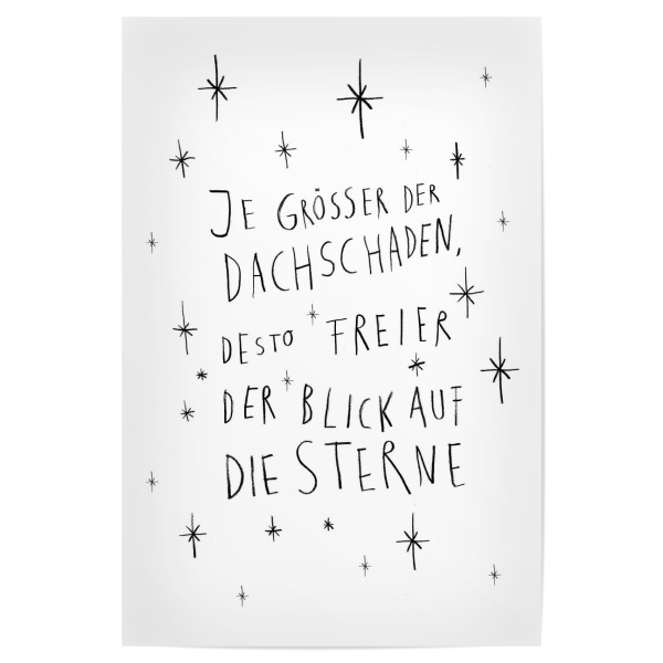 Poster "Dachschaden 2" artboxONE - Typografie,Schwarzweiß,Sport / Motivation,Männer