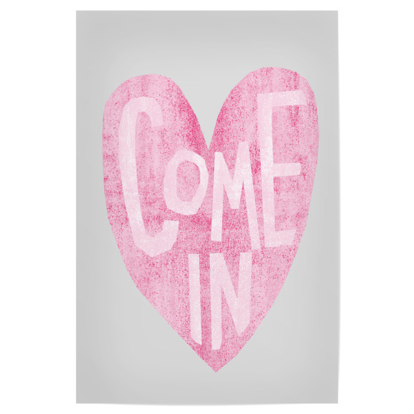 Poster "Come In" artboxONE - Typografie,Liebe - Herz,Herzchen,Reinkommen,Haus,Home,Zuhause,House,Appartment,Flat,Wohnung,Liebe,Love