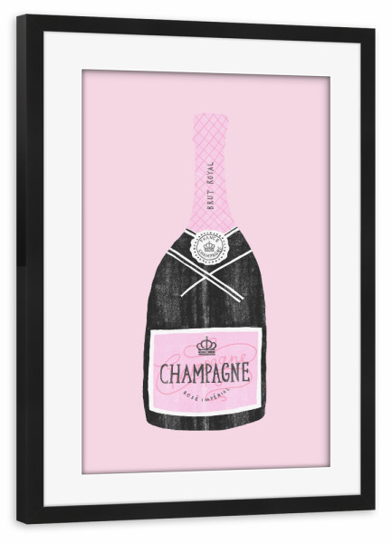 Poster mit Rahmen schwarz "Champagne 3" artboxONE - Essen & Trinken,Essen & Trinken / Alkohol