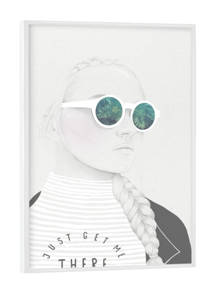 Poster mit weißem Rahmen "Big City Jungle 1" artboxONE - Floral,Menschen