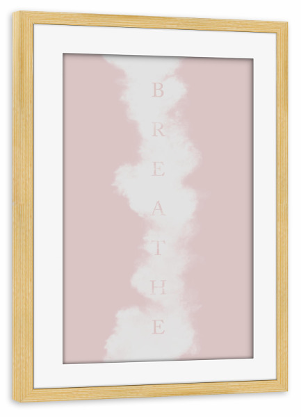 Poster mit Rahmen kiefer "Breathe 1" artboxONE - Typografie,Sport / Motivation