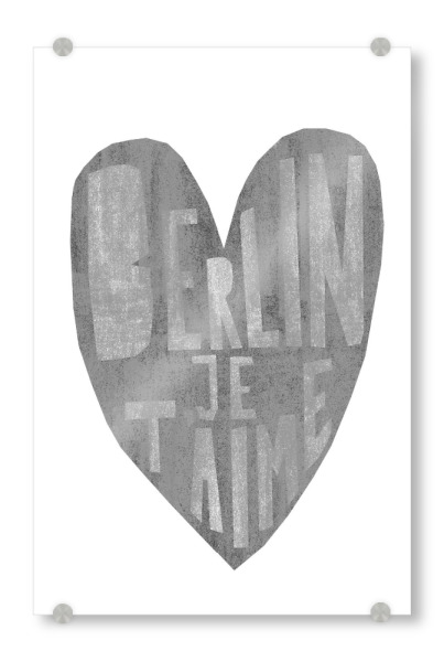 Acrylglasbild "Berlin 15" artboxONE - Städte,Städte / Berlin,Typografie,Schwarzweiß,Liebe