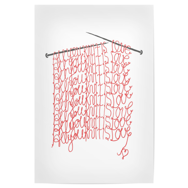 Poster 30x20 cm "All You Knit is Love" artboxONE - Typografie,Liebe,Für Mama