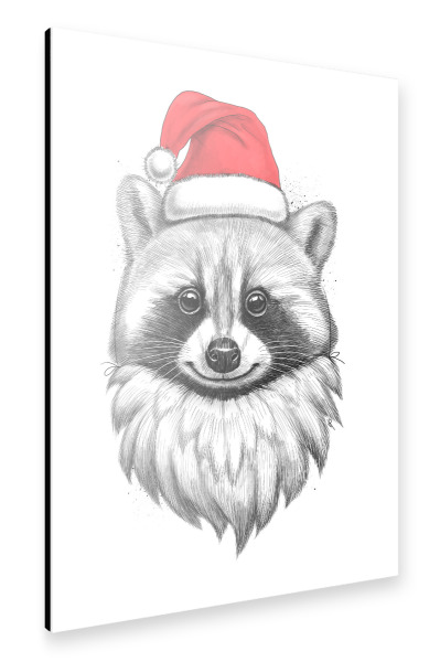 Alu-Dibond "Santa Raccoon" 30x20 cm artboxONE