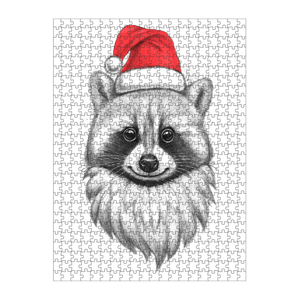 artboxONE Puzzle "Santa Raccoon" artboxONE - Natur,Tiere,Schwarzweiß,Weihnachten - Waschbär,X-mas,Santa,Tier,Weihnachten,Bart - Bild Waschbär