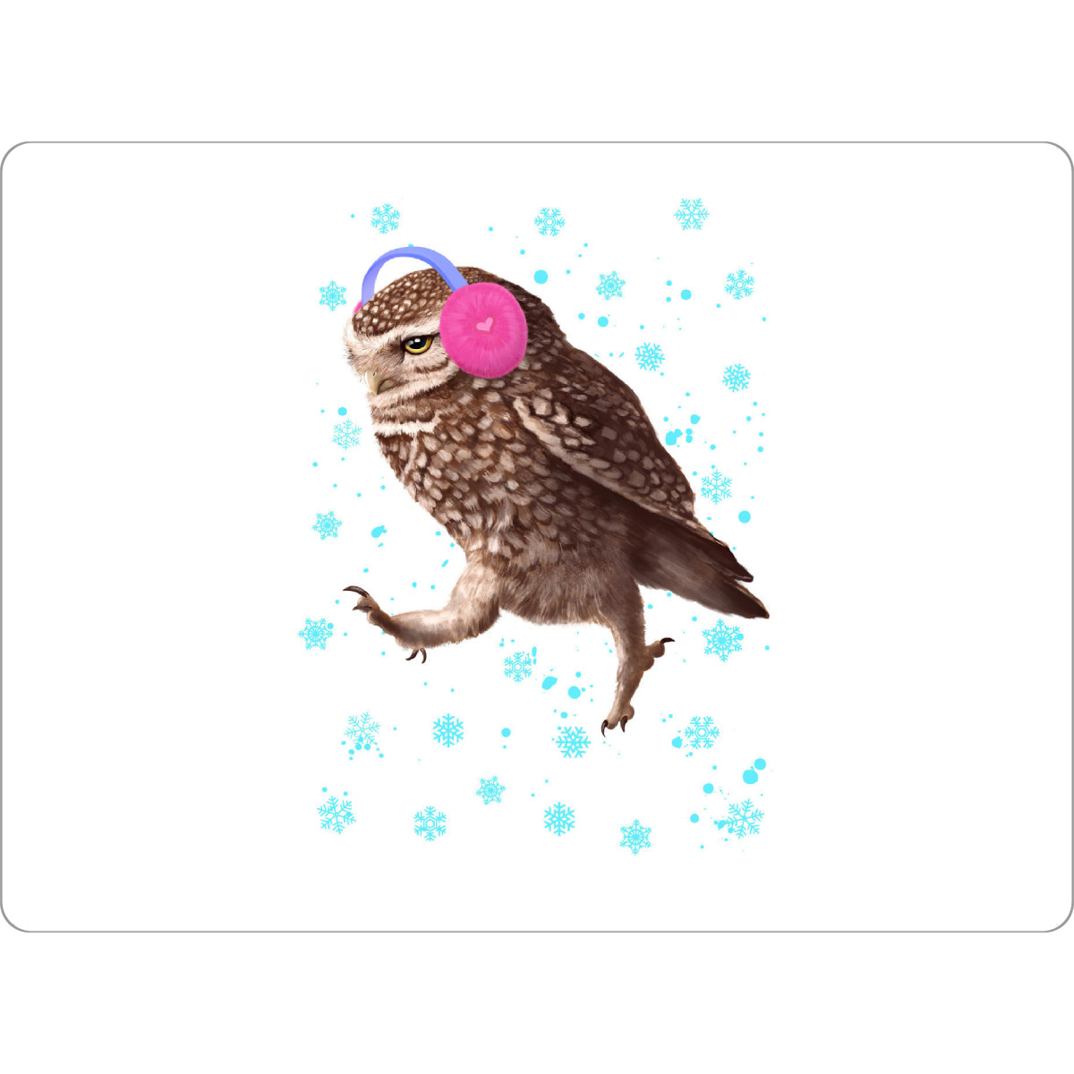 Tischset "Winter owl 2" artboxONE - Natur,Tiere,Schwarzweiß,Weihnachten