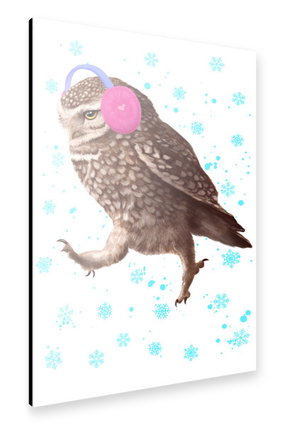 Alu-Dibond "Winter owl 2" 30x20 cm artboxONE