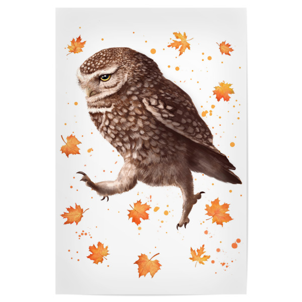Poster "Autumn owl" artboxONE - Natur,Tiere,Schwarzweiß