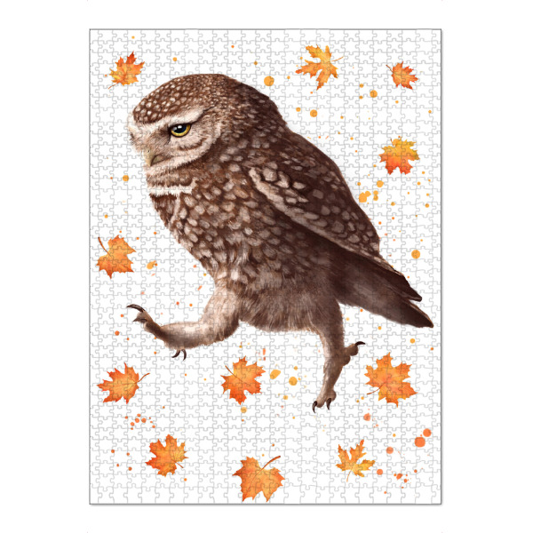 Puzzle Ravensburger "Autumn owl" artboxONE - Natur,Tiere,Schwarzweiß