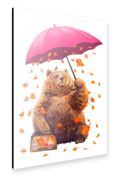 Alu-Dibond "Autumn bear" 30x20 cm artboxONE