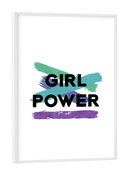 Poster mit weißem Rahmen "Girl Power" artboxONE - Typografie,Streetart