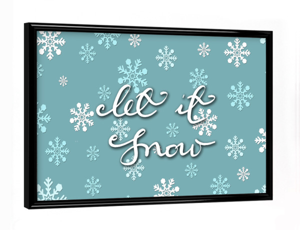 Poster mit schwarzem Rahmen "Let it snow 7" artboxONE - Typografie,Natur,Fashion,Weihnachten