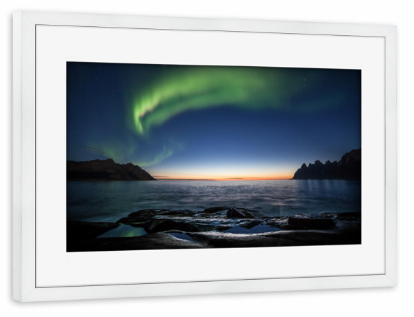 Poster mit Rahmen weiß "Polarlicht III" artboxONE - Natur,Reise,Reise / Strand und Meer,Reise / Länder
