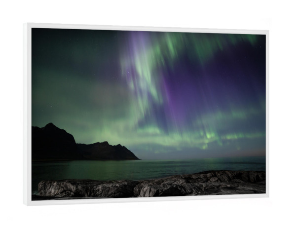 Poster mit weißem Rahmen "Polarlicht I" artboxONE - Natur,Reise,Reise / Strand und Meer,Reise / Länder,Galaxy