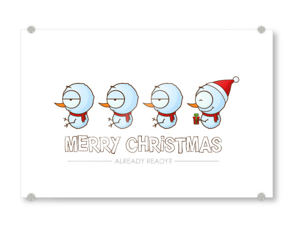 Acrylglasbild "Snowmans Ready for Christmas 2" artboxONE - Für Kinder,Comic,Weihnachten