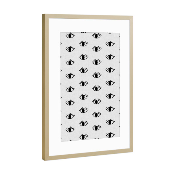 Poster mit Rahmen Gold "Eyes Open" artboxONE - Abstrakt