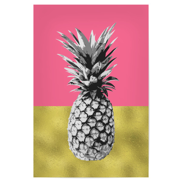 Poster 30x20 cm "Pink Tropical Pineapple" artboxONE - Geometrie,Essen & Trinken / Obst & Gemüse,Festivals