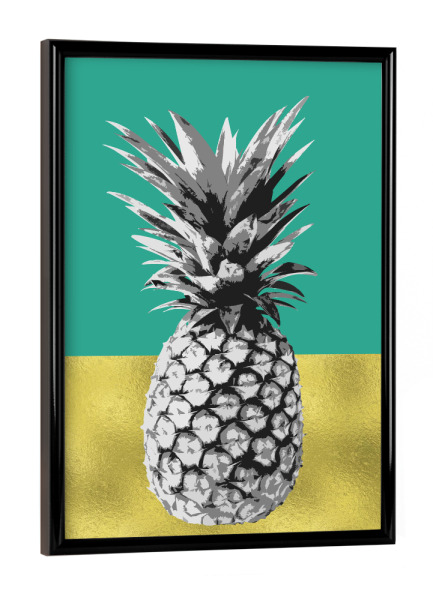 Poster mit schwarzem Rahmen "Turquoise Pineapple Design" artboxONE - Geometrie,Essen & Trinken / Obst & Gemüse,Festivals