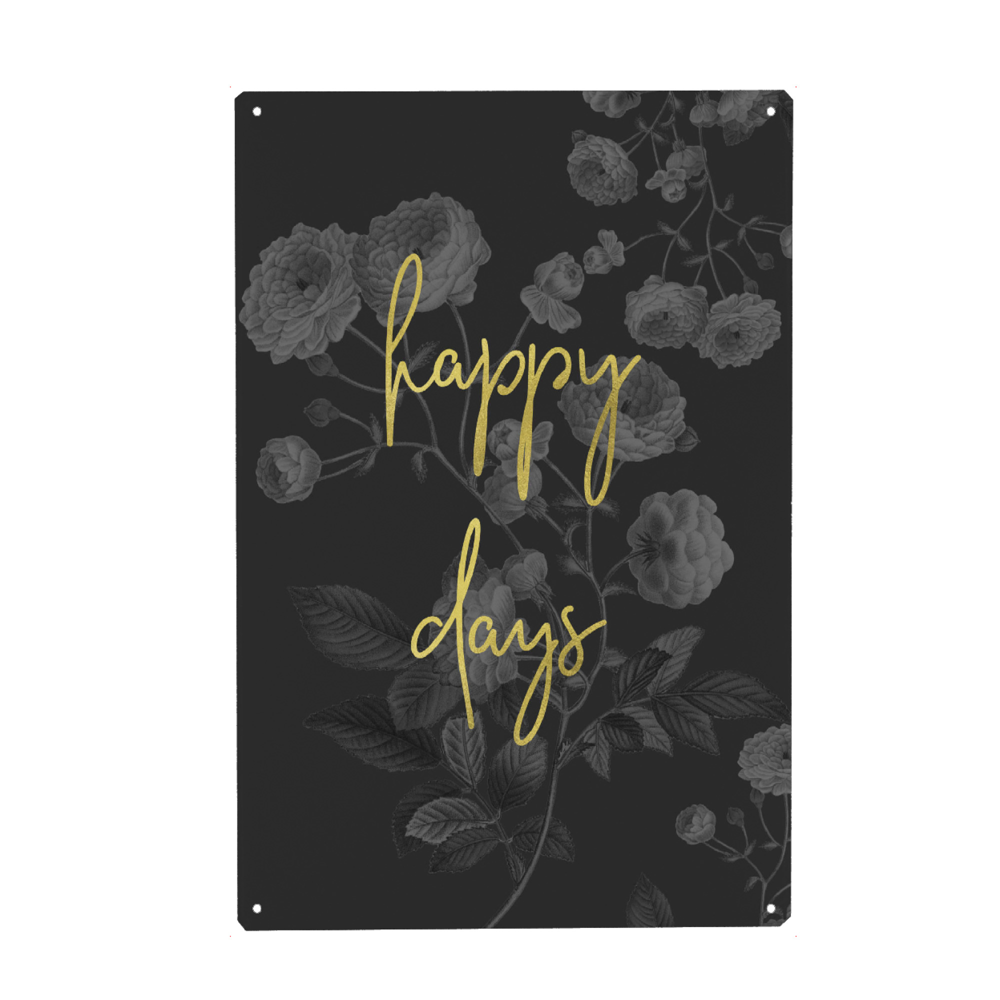 Holzbild "Happy Days Inspirational Quote" artboxONE - Typografie,Floral