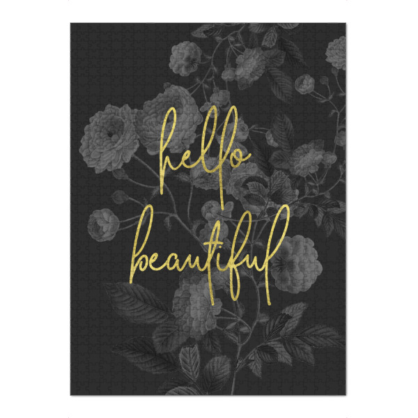 Puzzle Ravensburger "Hello Beautiful Floral Gold Foil" artboxONE - Typografie,Floral