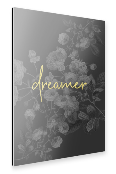 Alu-Dibond "Gold Foil Dreamer Quote" 30x20 cm artboxONE