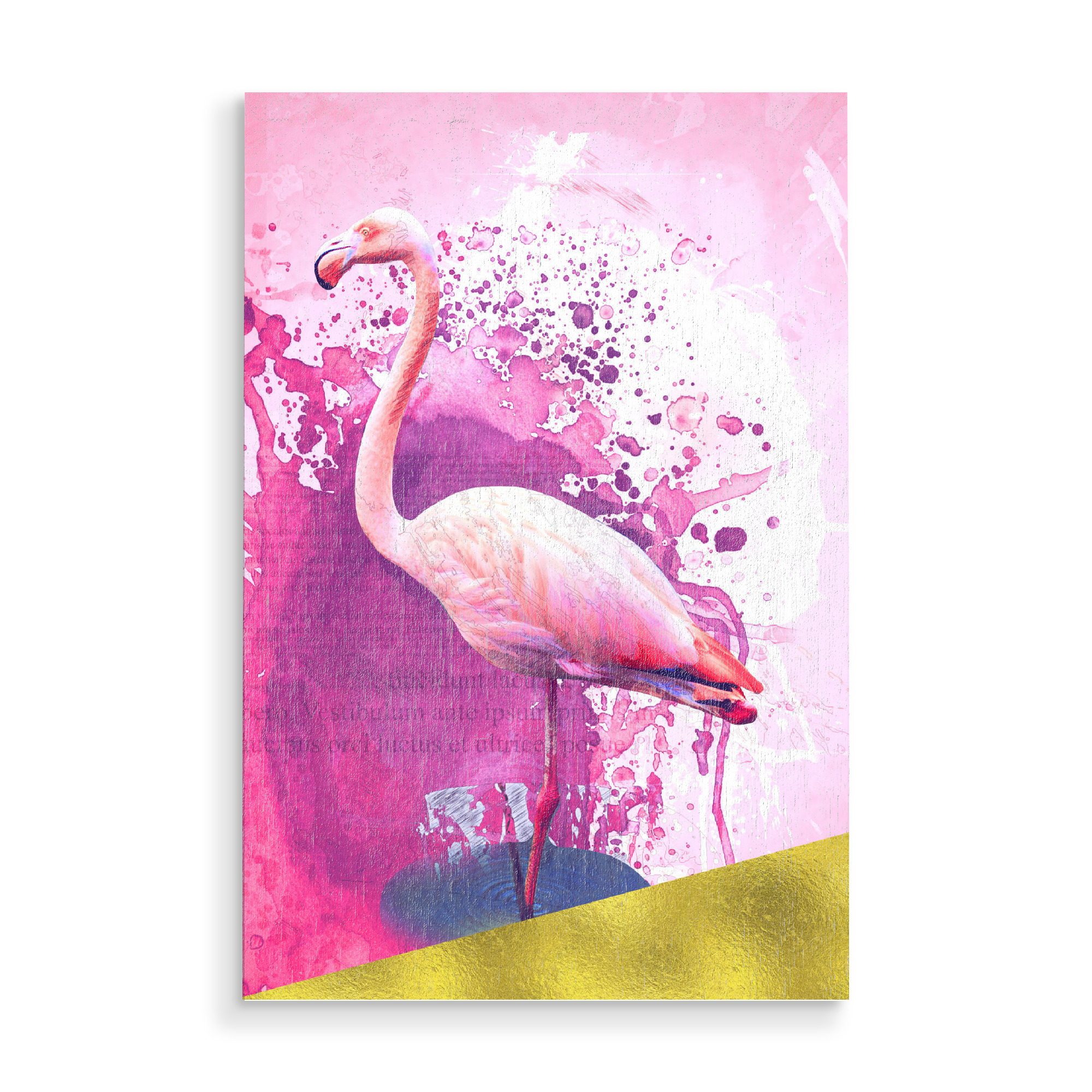 Holzbild "Hot Pink Flamingo" artboxONE - Tiere,Festivals