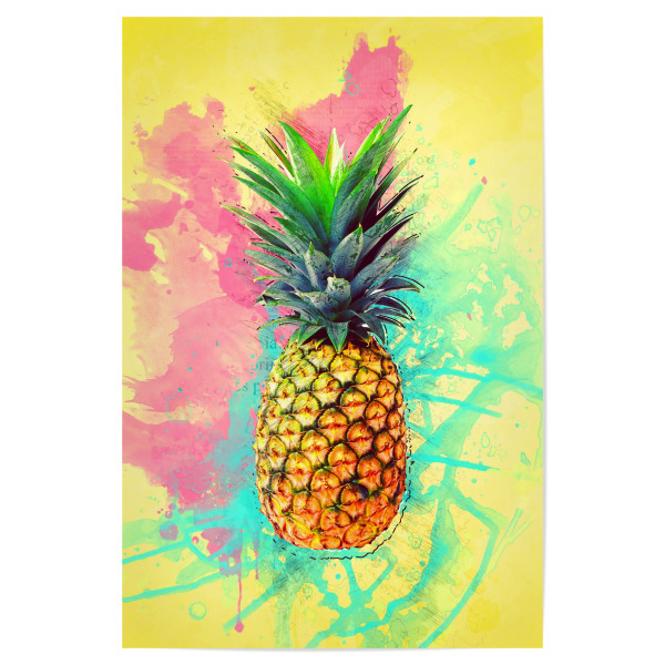 Poster "Yellow Pineapple Artwork" artboxONE - Natur,Essen & Trinken,Essen & Trinken / Obst & Gemüse