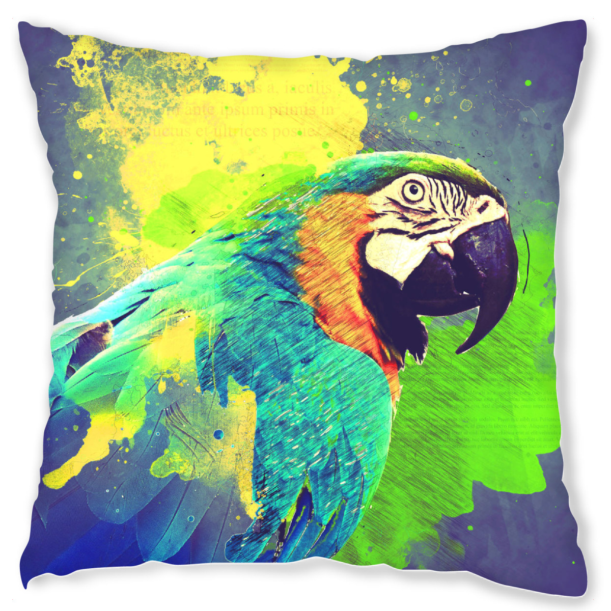 Design-Kissen "Blue Green Parrot Arwork" artboxONE - Reise,Tiere