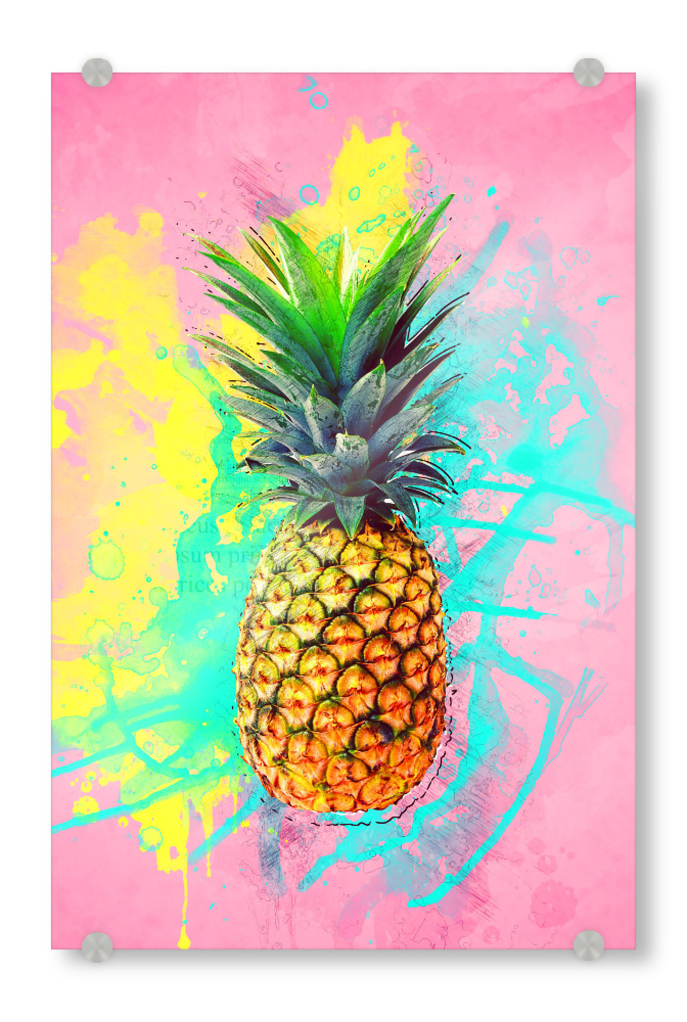 Acrylglasbild "Vibrant Tropical Pineapple Summer" artboxONE - Essen & Trinken,Essen & Trinken / Obst & Gemüse,Festivals