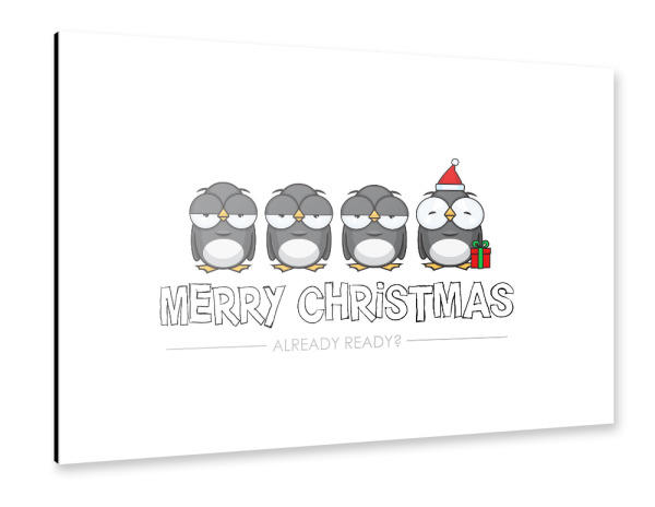 Alu-Dibond "Penguins Ready for Christmas" 30x20 cm artboxONE