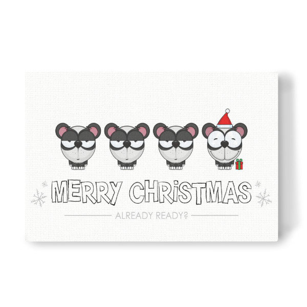 Leinwandbild "Pandas Ready for Christmas" artboxONE - Für Kinder,Tiere,Comic,Weihnachten