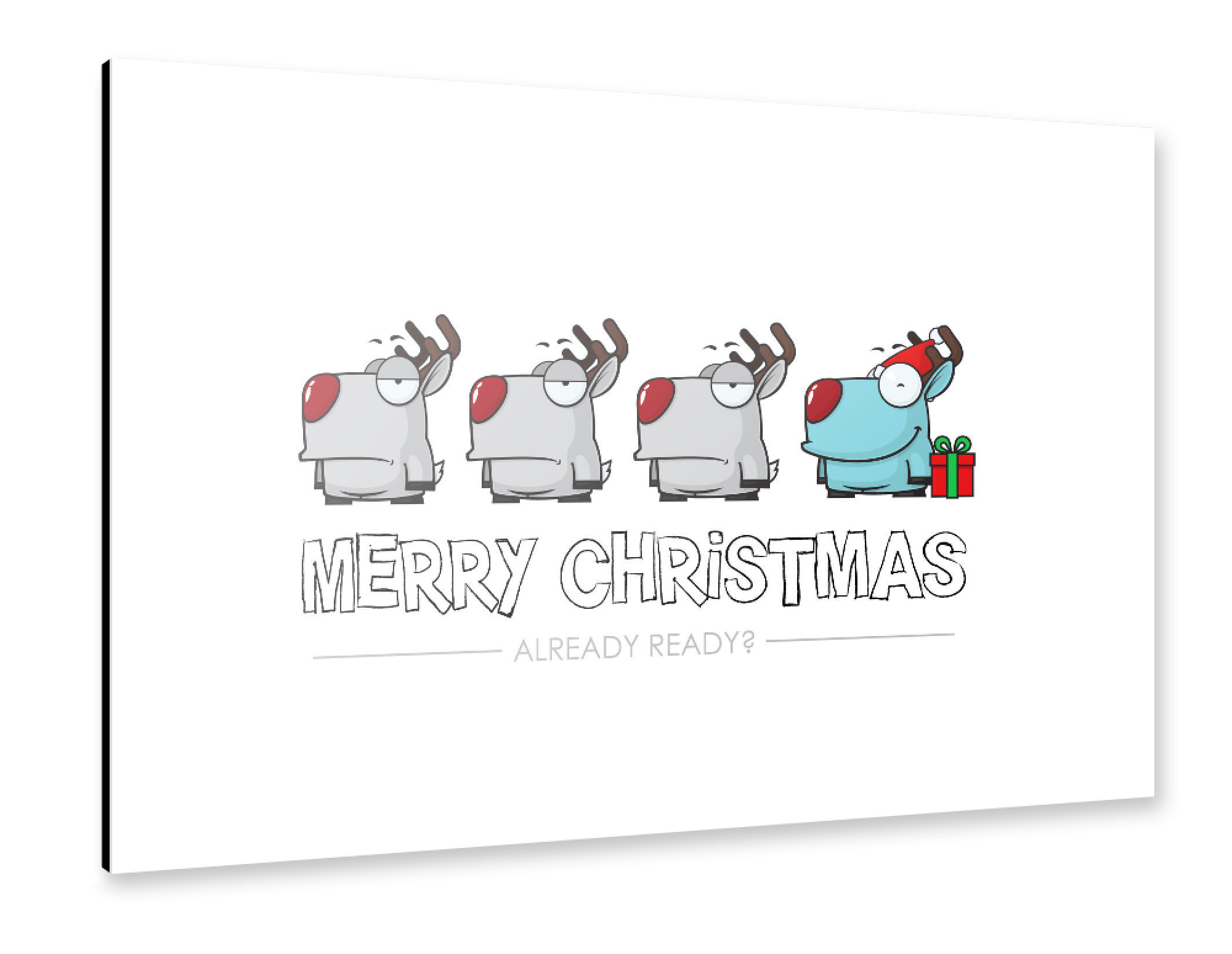 Alu-Dibond "Deer Ready for Christmas" 30x20 cm artboxONE