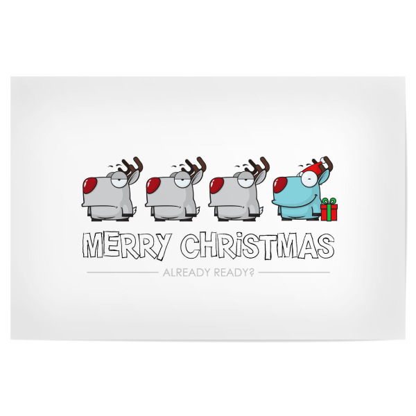 Poster "Deer Ready for Christmas" artboxONE - Für Kinder,Tiere,Comic,Weihnachten