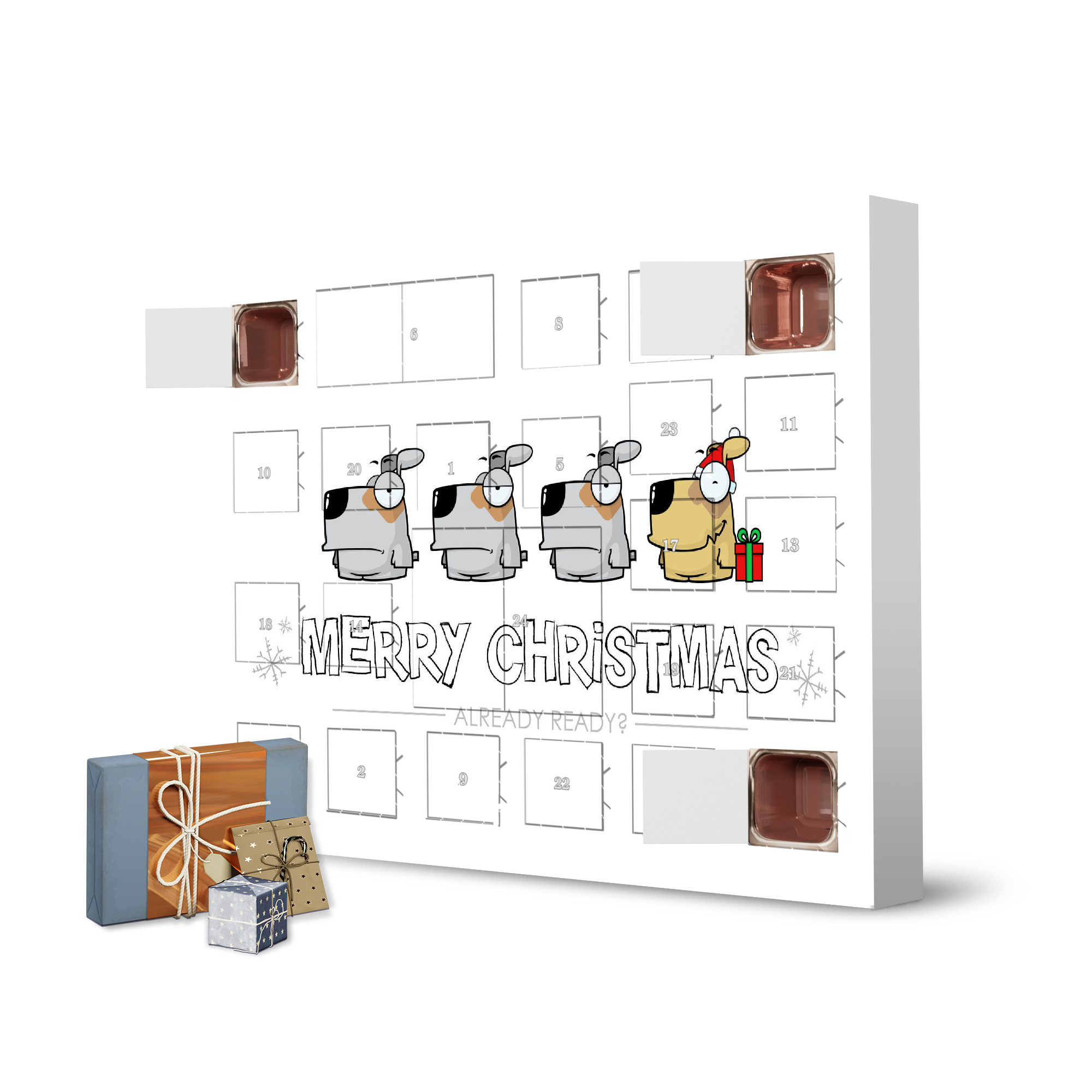 Adventskalender zum Selbstbefüllen Dogs Ready for Christmas artboxONE Adventskalender Für Kinder
