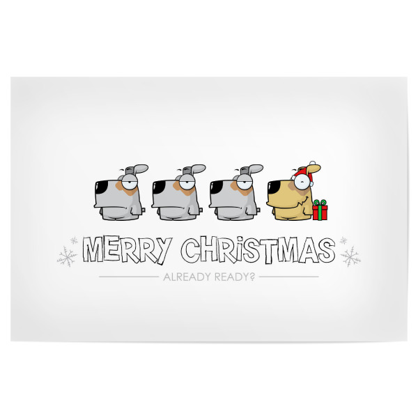 Poster "Dogs Ready for Christmas" artboxONE - Für Kinder,Tiere,Comic,Weihnachten