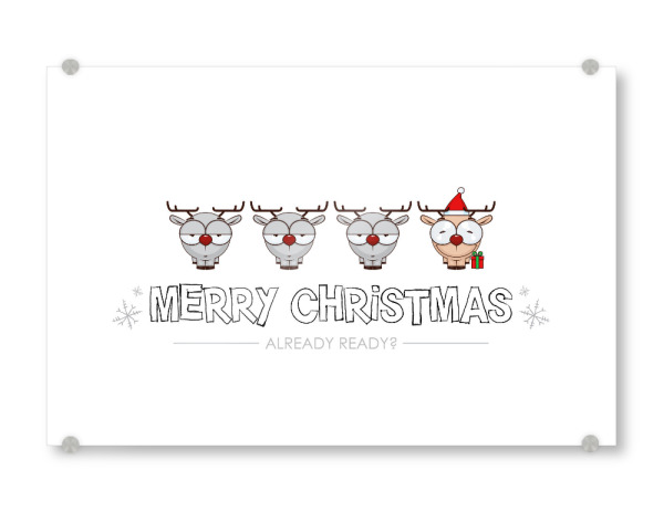 Acrylglasbild "Reindeer Ready for Christmas" artboxONE - Für Kinder,Tiere,Comic,Weihnachten