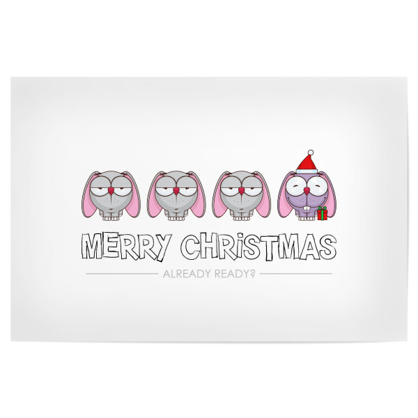 Poster "Bunnies Ready for Christmas" artboxONE - Für Kinder,Tiere,Comic,Weihnachten