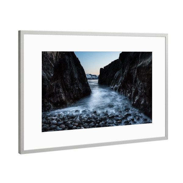 Poster mit Rahmen Silber "Lofoten Bay" artboxONE - Natur,Reise,Reise / Strand und Meer,Reise / Länder