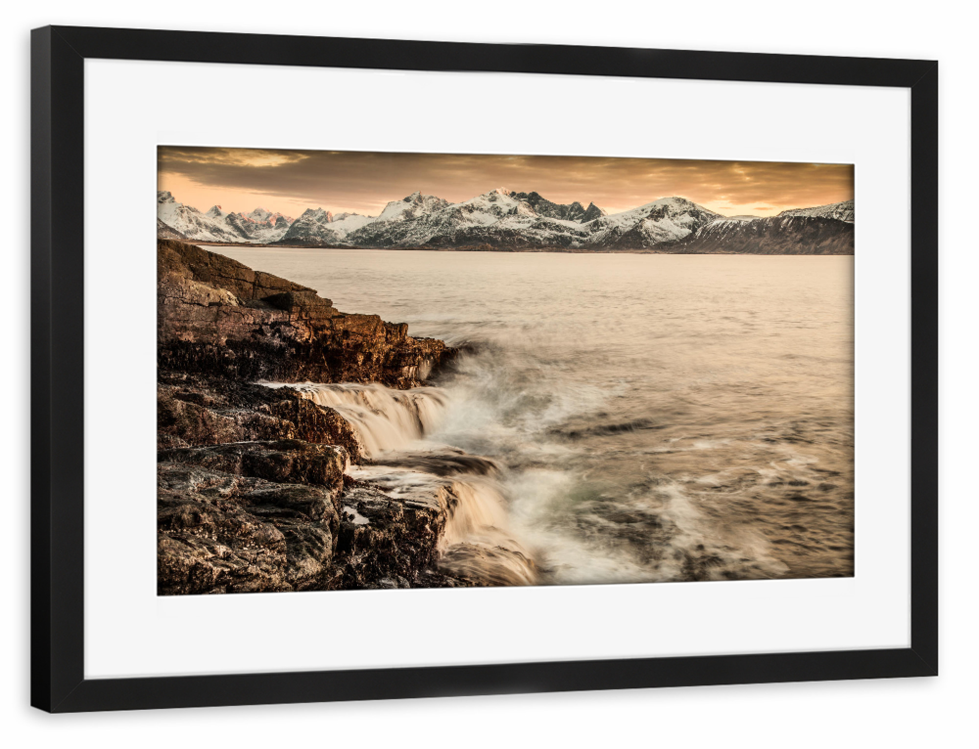 Poster mit Rahmen schwarz "Lofoten Shore II" artboxONE - Natur,Reise,Reise / Strand und Meer