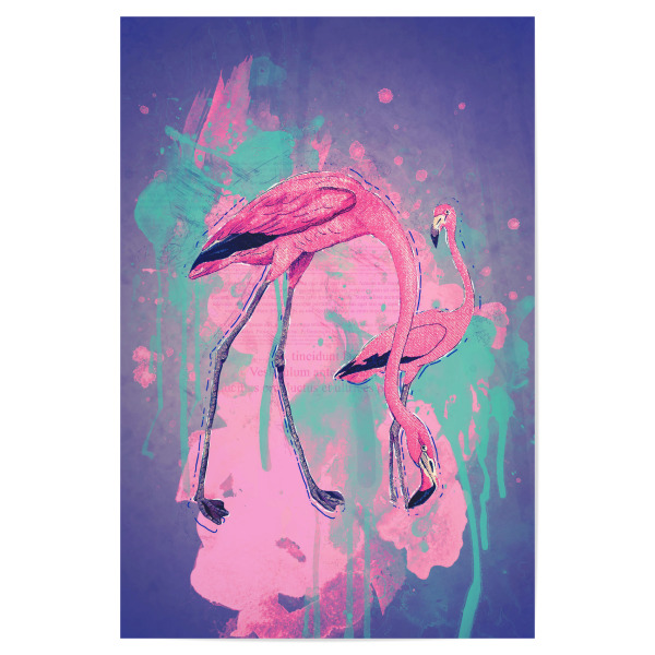 Poster "Purple and Pink Flamingos" artboxONE - Tiere,Comic