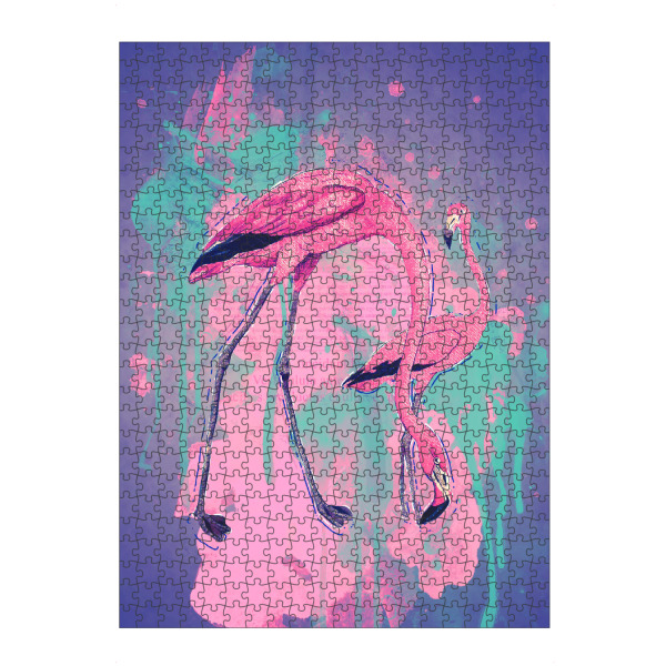 artboxONE Puzzle "Purple and Pink Flamingos" artboxONE - Tiere,Comic