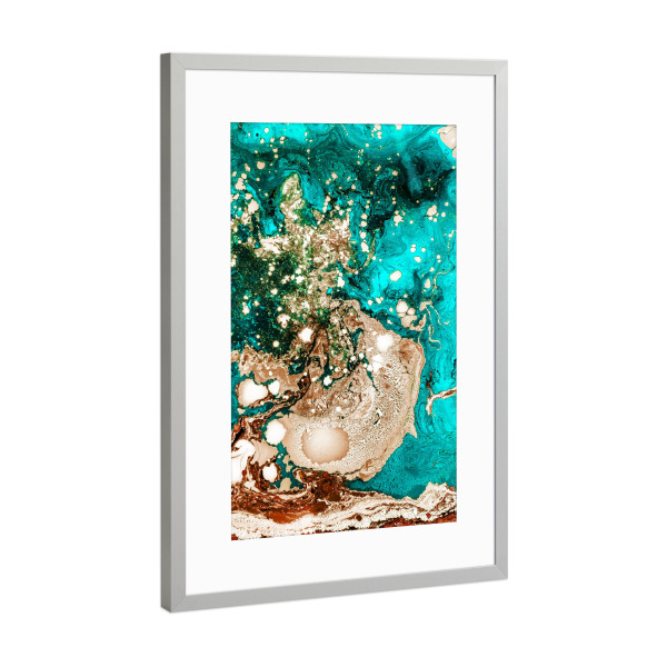 Poster mit Rahmen Silber "Resin Obsession" artboxONE - Abstrakt