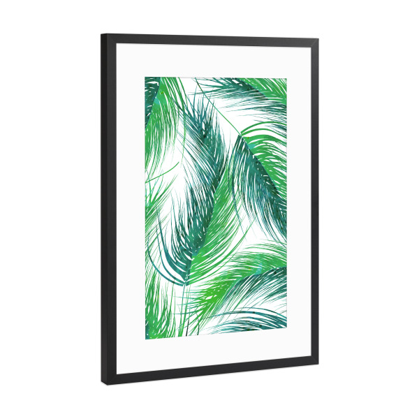 Poster mit Rahmen Schwarz (Metallic) "Bed Head Palm" artboxONE - Natur